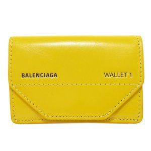 BALENCIAGA Yellow Leather Wallet